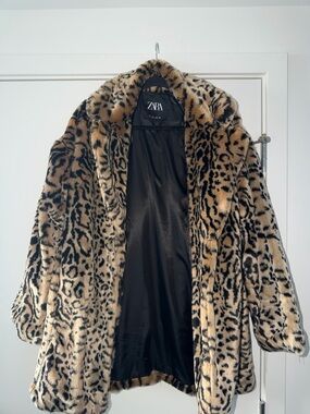 Zara Leopard Print Jacket Large worn once